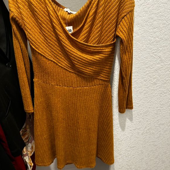 Charlotte Russe Dresses & Skirts - Charlotte Russe Yellow Wrap Sweater Women's Size M